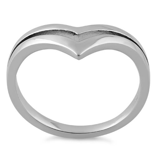 Sterling Silver Double V Ring