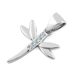Sterling Silver Dragonfly CZ Pendant