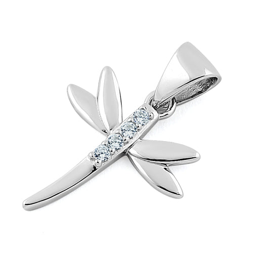 Sterling Silver Dragonfly CZ Pendant