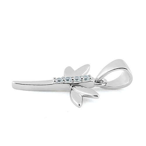 Sterling Silver Dragonfly CZ Pendant