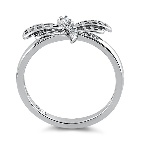 Sterling Silver Dragonfly CZ Ring