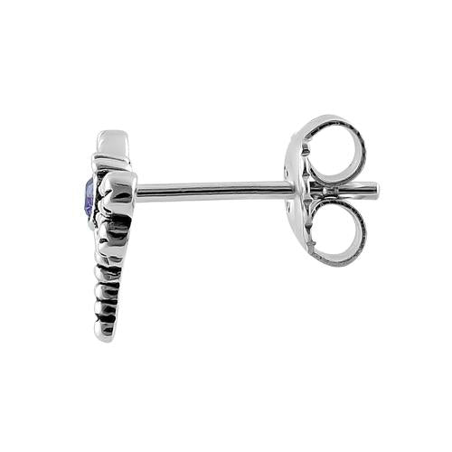 Sterling Silver Dragonfly CZ Stud Earrings