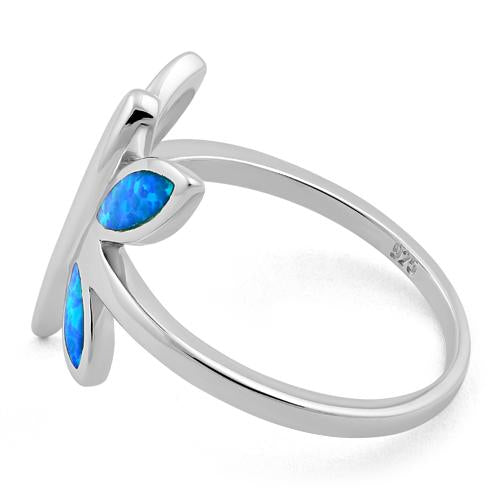 Sterling Silver Dragonfly Lab Opal Ring