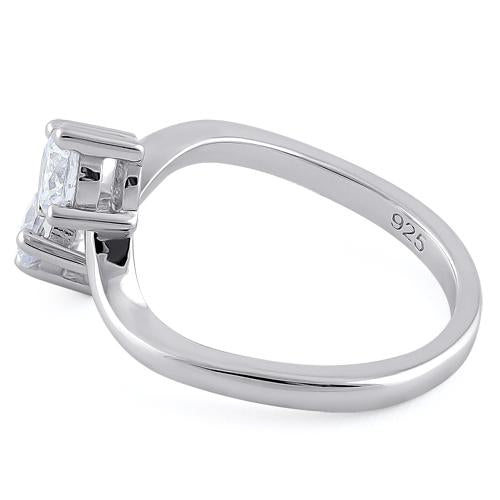 Sterling Silver Dual Round Cut Clear CZ Ring