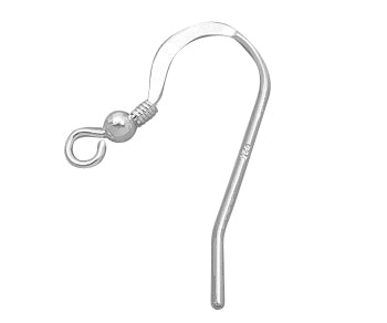 Sterling Silver Earwire w/ Ball & Coil 23.5mm - PACK OF 6