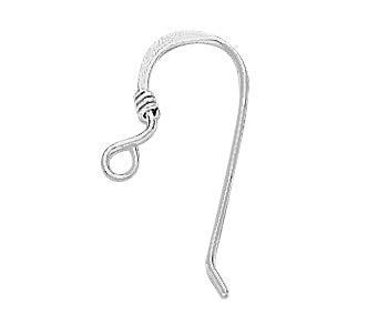 Sterling Silver Earwire w/ Coil 21mm - PACK OF 10