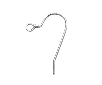 Sterling Silver Earwire w/ Coil Round Wire 25mm - PACK OF 10