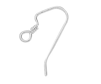Sterling Silver Earwires 23mm w/Coil - PACK OF 6