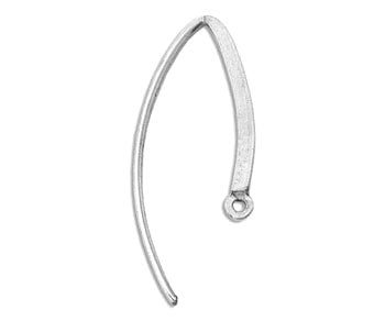 Sterling Silver Earwires Flat 28mm - PACK OF 2