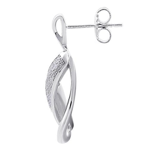 Sterling Silver Elegant Drop CZ Dangle Earrings