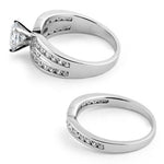 Sterling Silver 2-piece Engagement Set CZ Ring