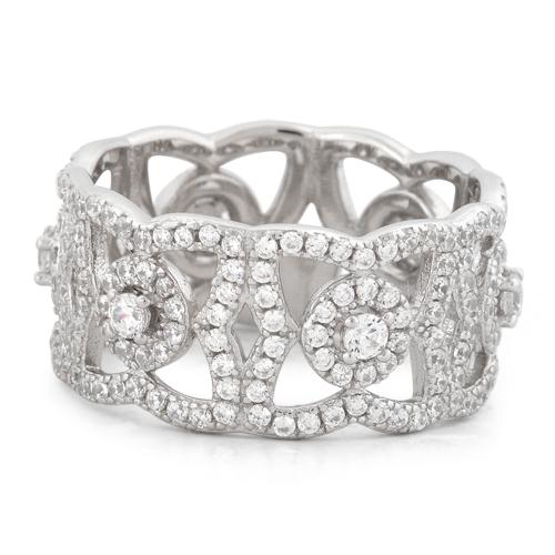 Sterling Silver Elegant Eternity Pave CZ Ring