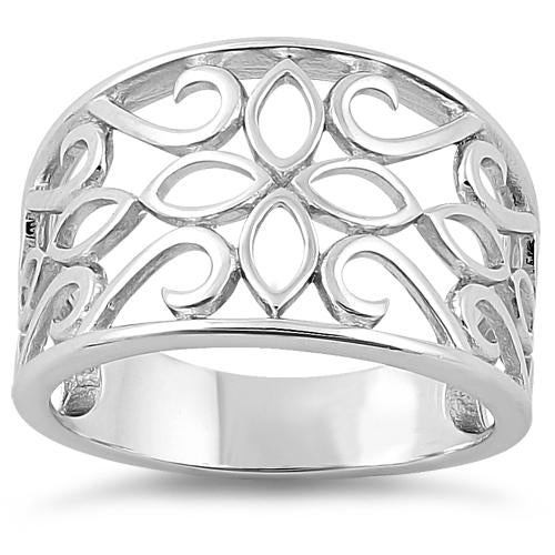 Sterling Silver Elegant Flower Ring