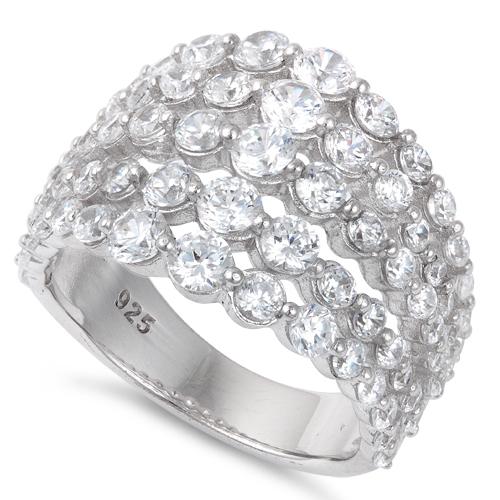 Sterling Silver Elegant Graduated Sizes CZ Ring