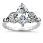 Sterling Silver 1.50 ct. Marquise CZ Engagement Ring