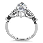 Sterling Silver 1.50 ct. Marquise CZ Engagement Ring