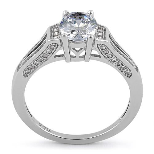 Sterling Silver Elegant Oval Clear CZ Ring