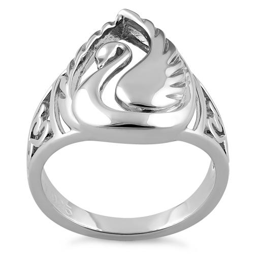 Sterling Silver Elegant Swan Ring