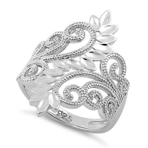 Sterling Silver Elegant Vines Ring