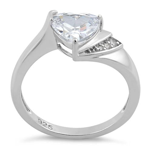 Sterling Silver Elegant Trillion Cut CZ Ring