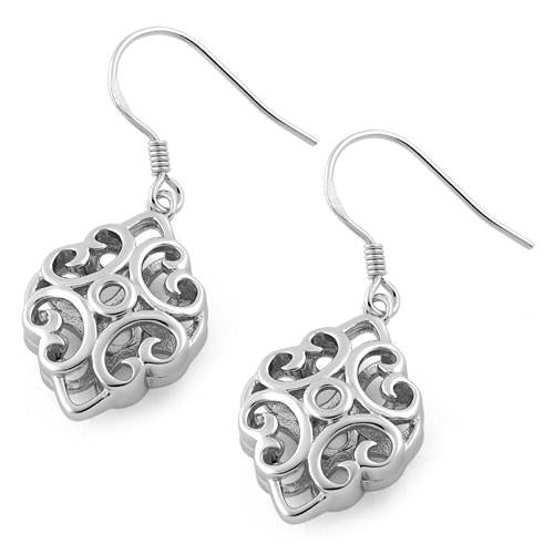 Sterling Silver Elegant Vines Dangle Earrings