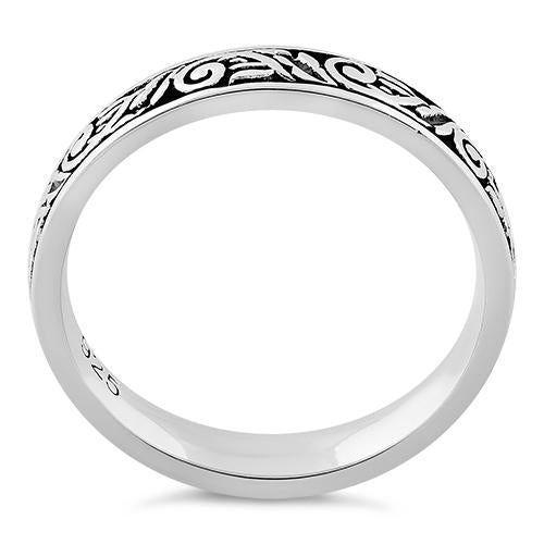Sterling Silver Embroidery Design Ring