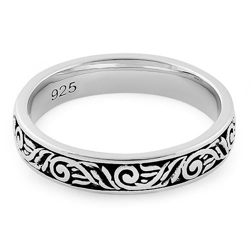 Sterling Silver Embroidery Design Ring