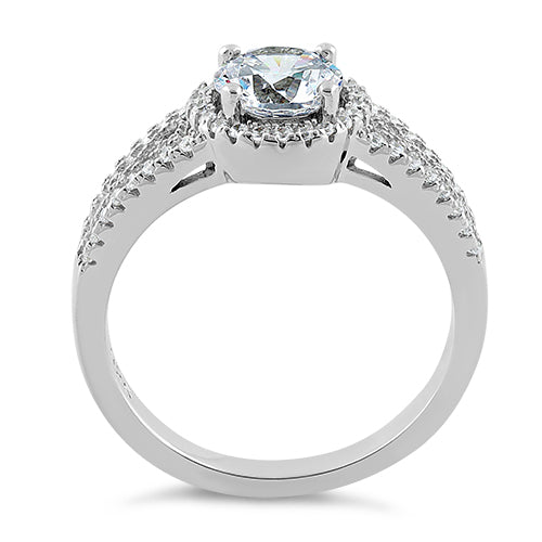 Sterling Silver Engagement CZ Ring