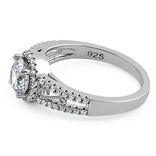 Sterling Silver Engagement CZ Ring