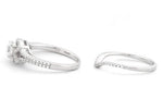 Sterling Silver Engagement X Pave CZ Set Ring
