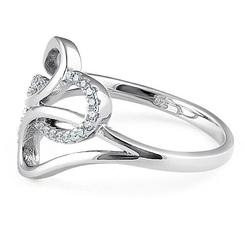 Sterling Silver Entangled Clear CZ Ring