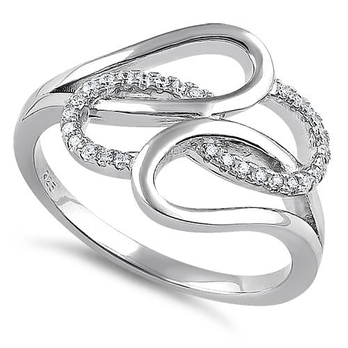 Sterling Silver Entangled Clear CZ Ring