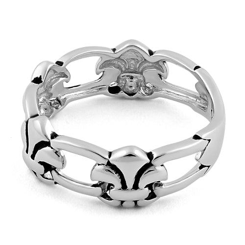 Sterling Silver Eternity Fleur de Lis Ring
