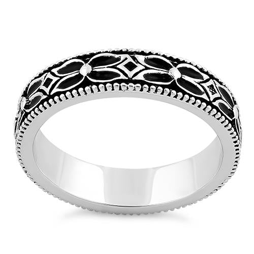 Sterling Silver Eternity Flower Band Ring