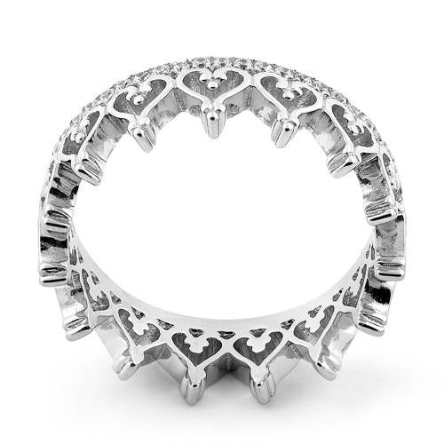 Sterling Silver Eternity Heart CZ Ring