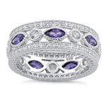 Sterling Silver Purple CZ Eternity Ring