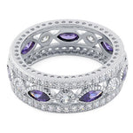 Sterling Silver Purple CZ Eternity Ring