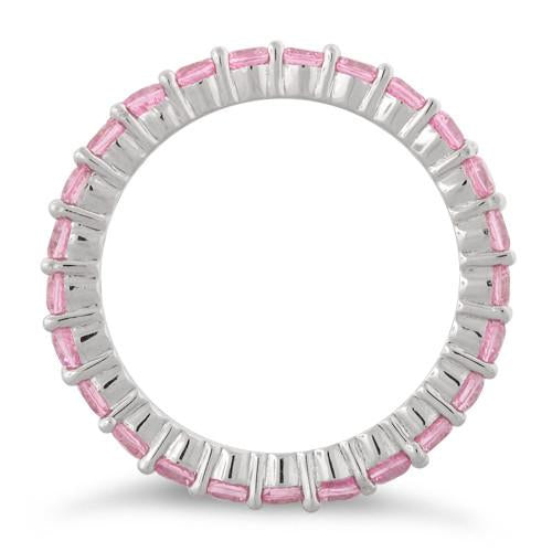 Sterling Silver Eternity Pink CZ Ring