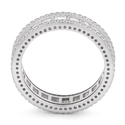 Sterling Silver Eternity Princess Cut CZ Ring