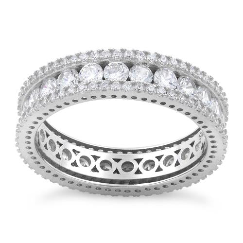 Sterling Silver Eternity Round CZ Ring