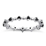 Sterling Silver Eternity Thin Black Spinel CZ Ring