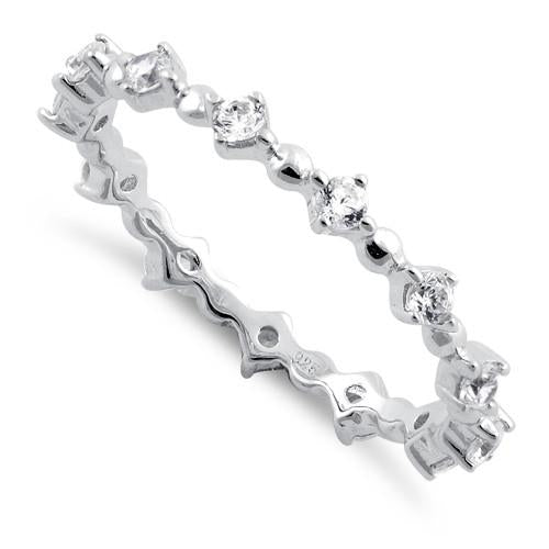 Sterling Silver Eternity Thin CZ Ring