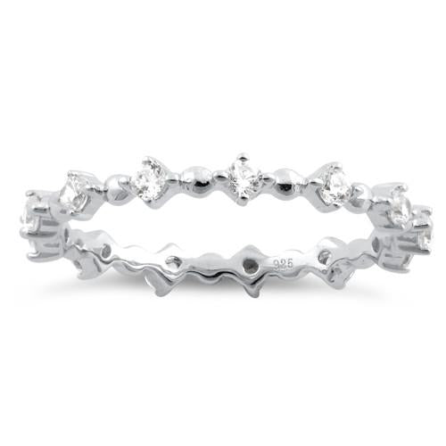 Sterling Silver Eternity Thin CZ Ring