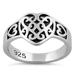Sterling Silver Exotic Heart Ring