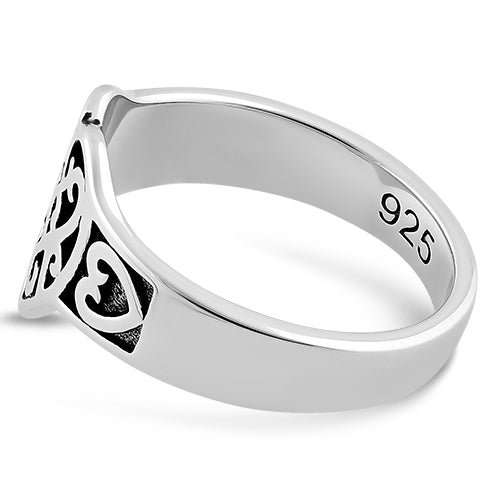 Sterling Silver Exotic Heart Ring