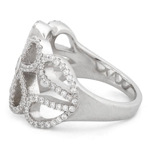 Sterling Silver Extravagant Flower CZ Ring