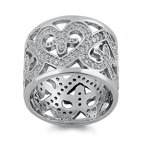 Sterling Silver Extravagant Heart CZ Ring