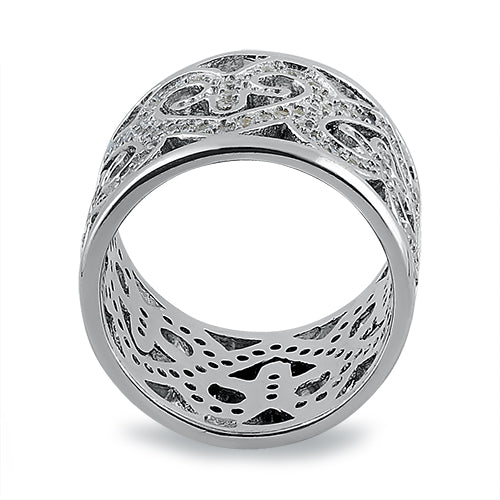 Sterling Silver Extravagant Heart CZ Ring
