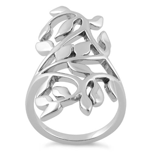 Sterling Silver Extravagant Leaves Ring