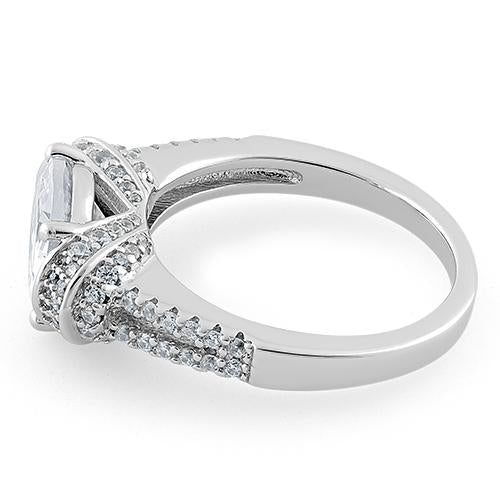 Sterling Silver Extravagant Oval CZ Ring